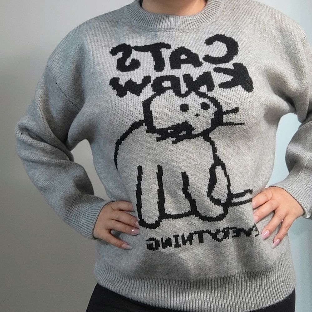 Cats Know EVERYTHING Sweater - Picture 4 of 5